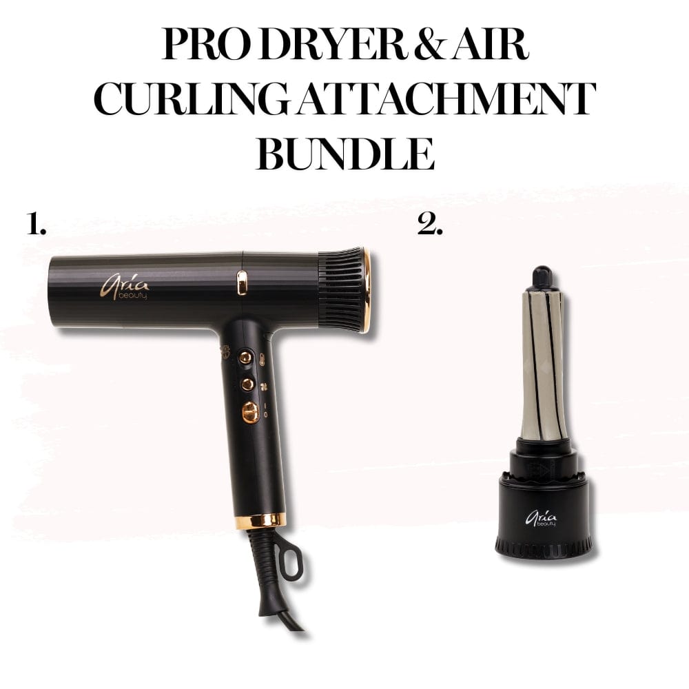 Aria Beauty Blow Dryers Pro Dryer & Air Curling Attachment Set