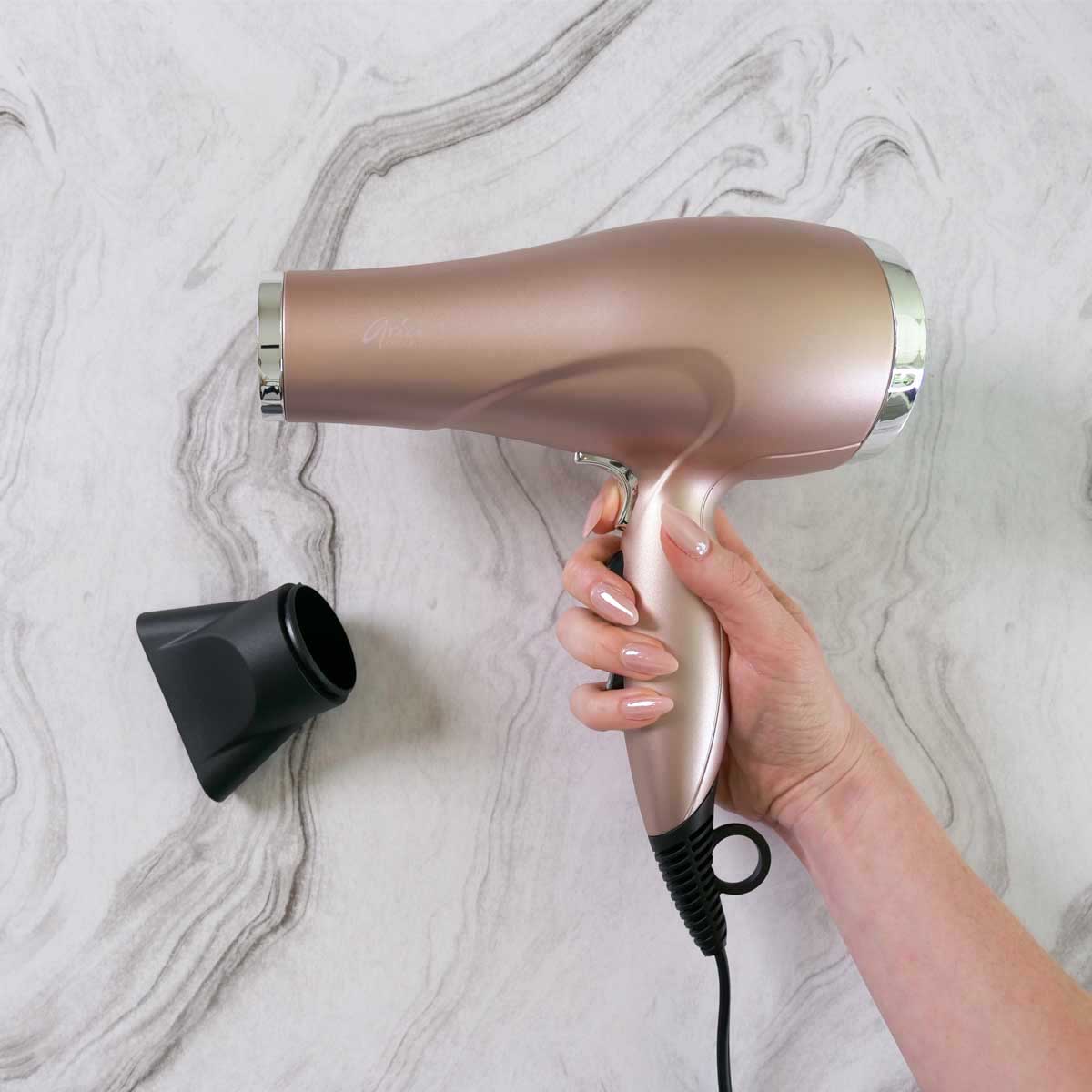 Designed by Hairstylists Rose Gold Ionic Blow Dryer Aria Beauty