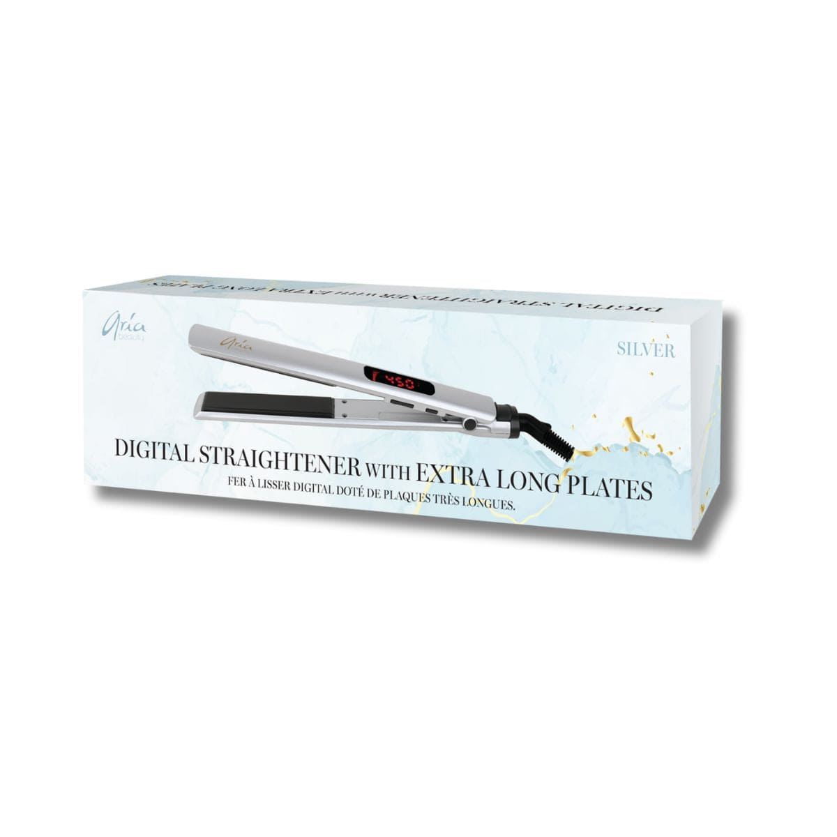 Aria Beauty  Hair Straightener - Hair Iron 1" Digital Straightener with Extra Long Plates