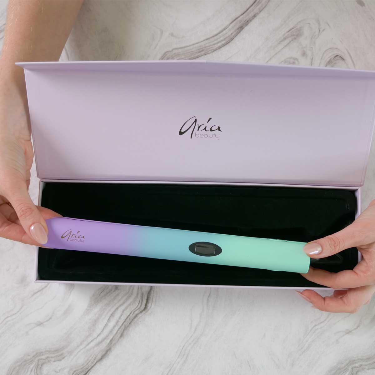 Aria Beauty Hair Straightener - Hair Iron 1” Ultra Sleek Ombre Digital Hair Straightener