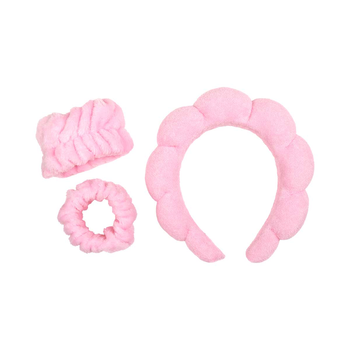 Aria Beauty Hair Styling Accessories Pink Headband & Wristband Beauty Set