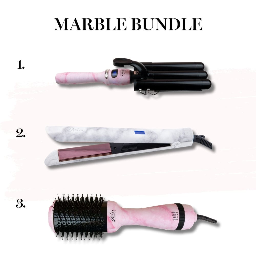 Aria Beauty Hair Tools Marble Bundle